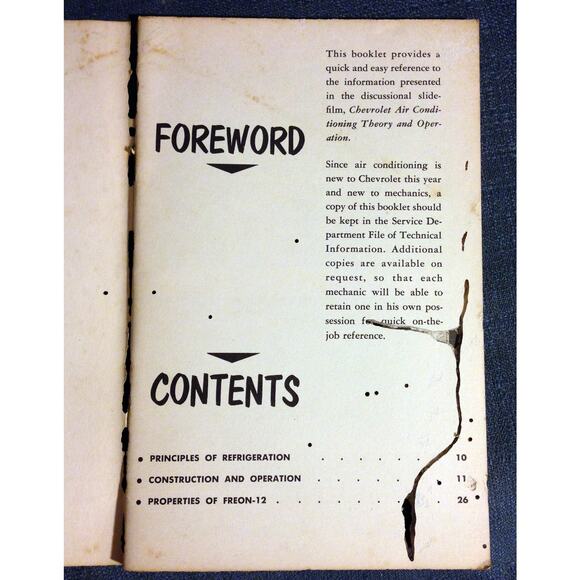 Vintage Original 1955 "Chevrolet Air Conditioning Training Theory & Operation" - Picture 2 of 7